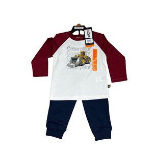 Cat Caterpillar Boys Set 2 Piece Long Sleeves Shirt and Jogger Size 2T